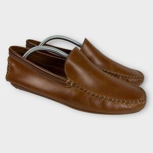 Amalfi Brown Leather Loafer Driving Shoe Italian Slip On Old Money Luxury Men 43